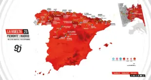 Vuelta a España 2025: le 21 tappe con l’inedito arrivo a Novara